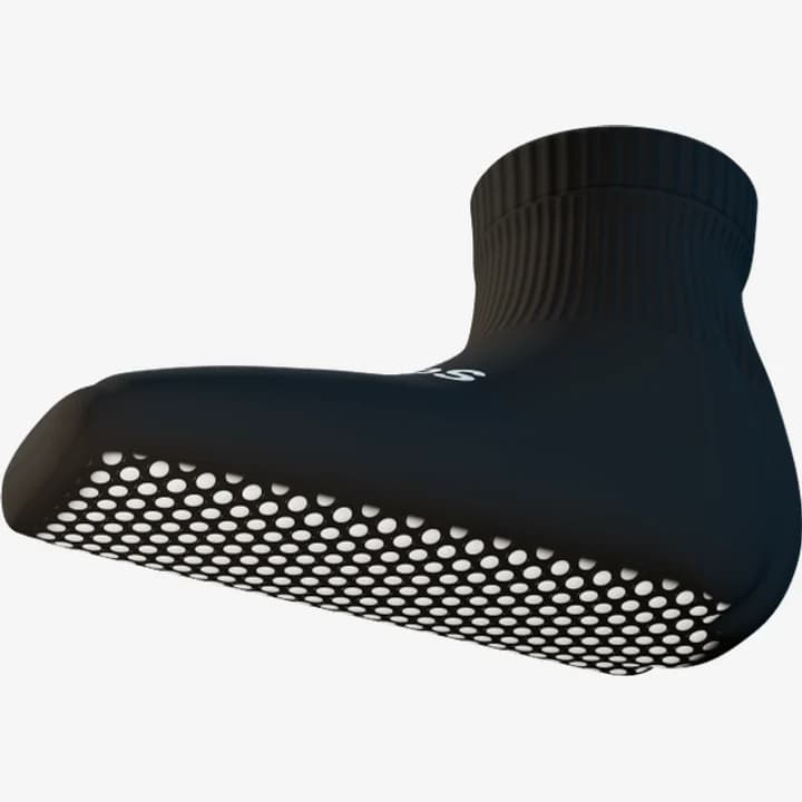 An example ankle yoga grip sock, black with white grips